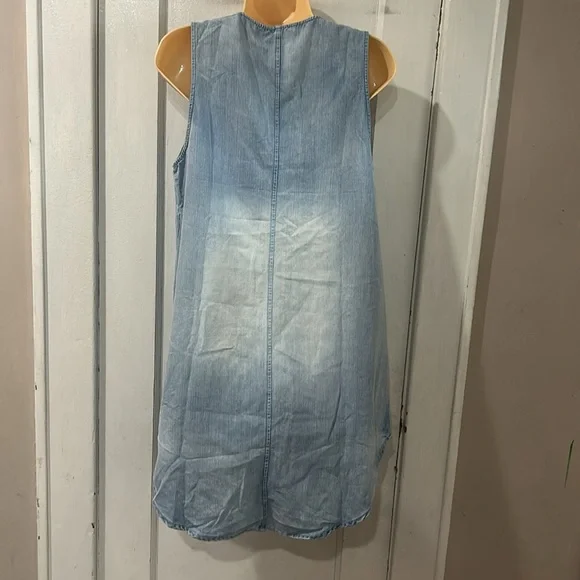 NWT Cupshe Denim V-Neck Mini Dress womens size medium light blue - Picture 5 of 8